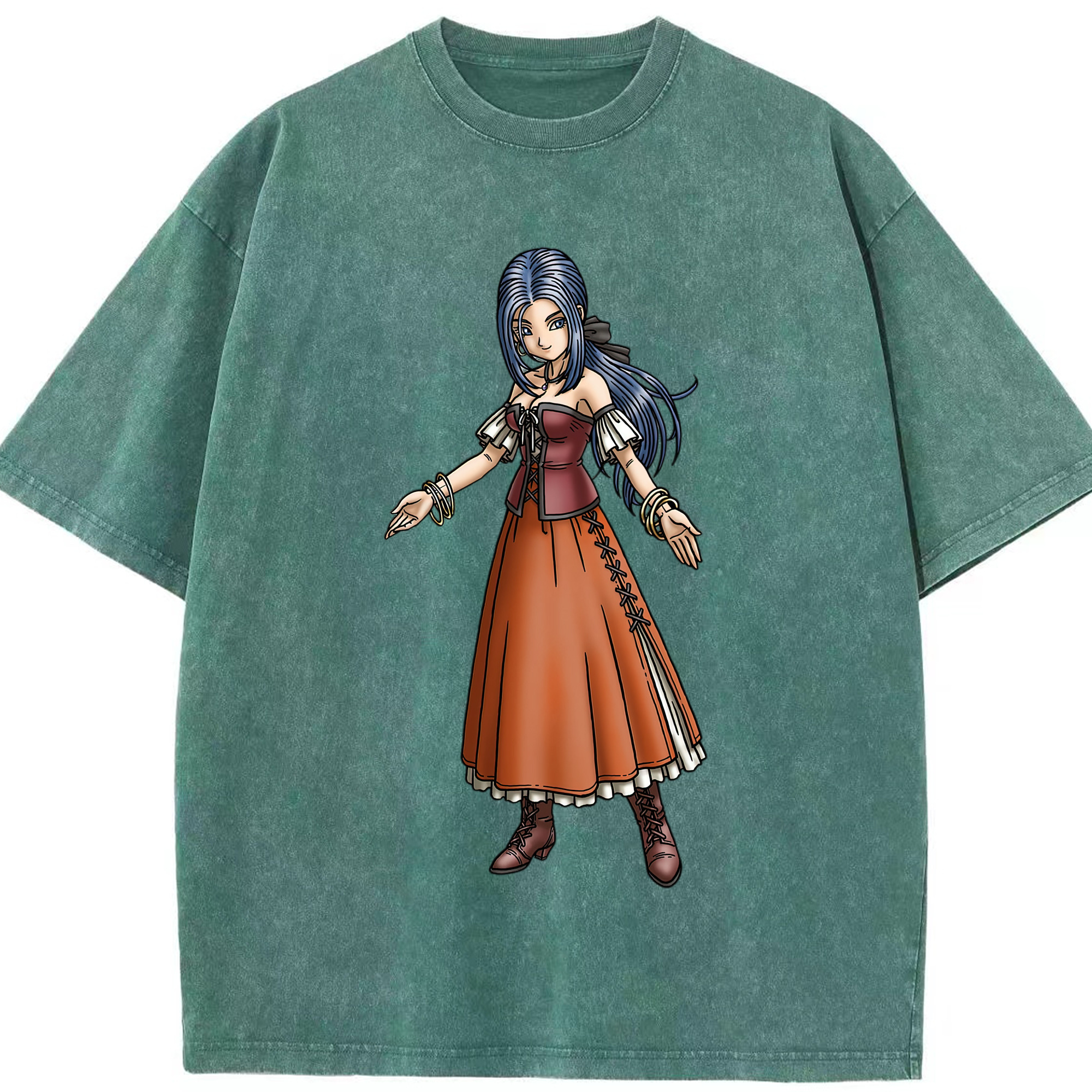 （画像用） ドラゴンクエスト Doragon Kuesuto Dragon Quest 綿100% ヴィンテージ風 半袖Tシャツ（フロントプリント）
